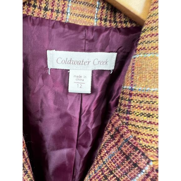 Coldwater Creek Cotton Houndstooth Blazer Jacket V#B193 Multicolor Size 12 - Picture 2 of 10
